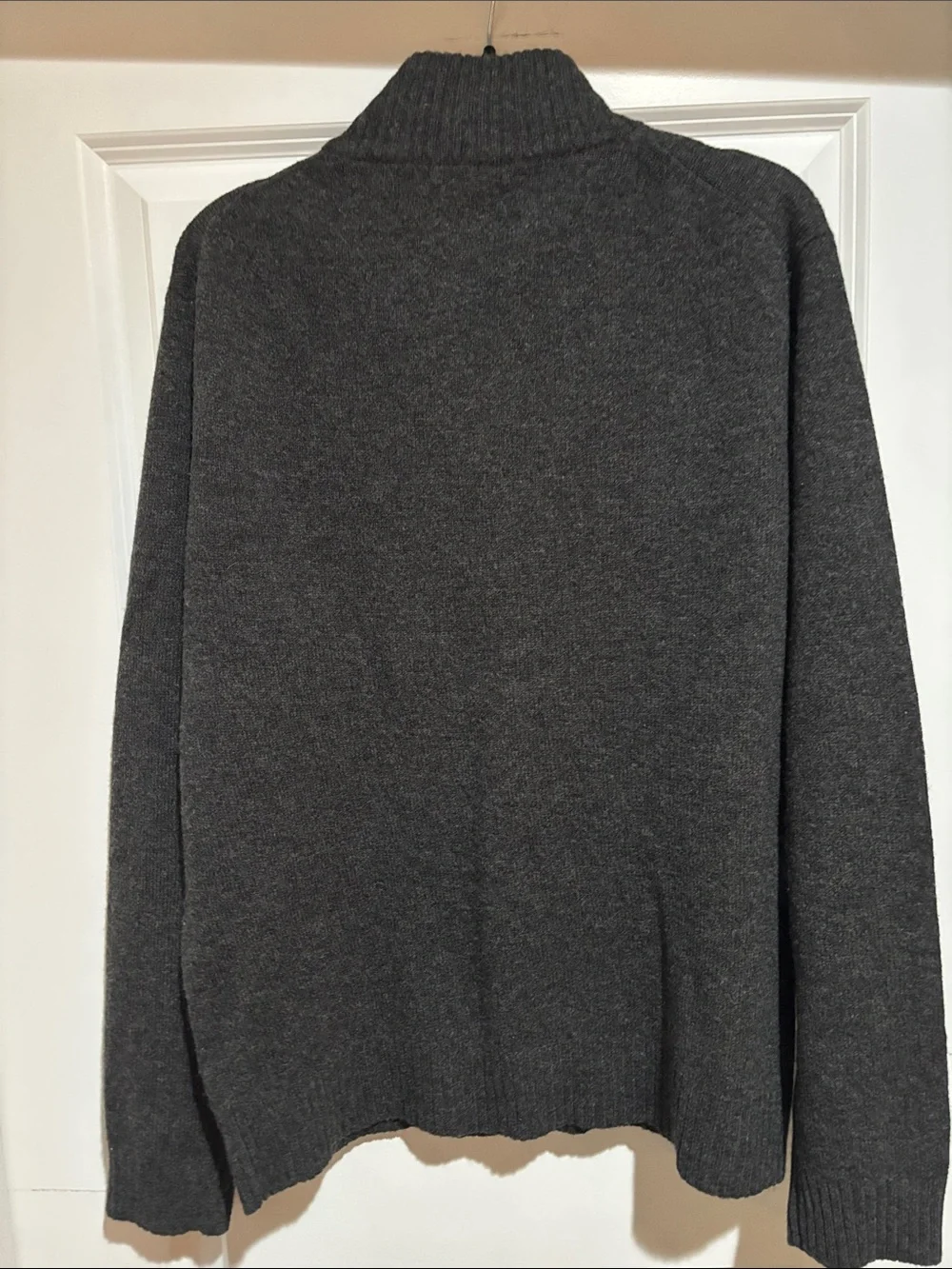J. Crew Men’s Charcoal Gray Half-Zip (100% Lambs Wool) Sweater